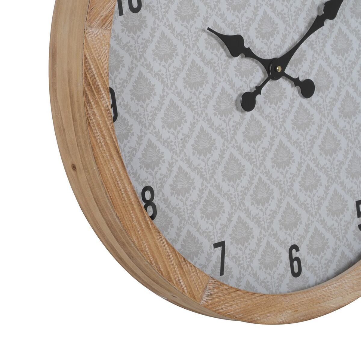 Väggklocka Vit Naturell Trä Glas 60 x 60 x 6,5 cm - 4
