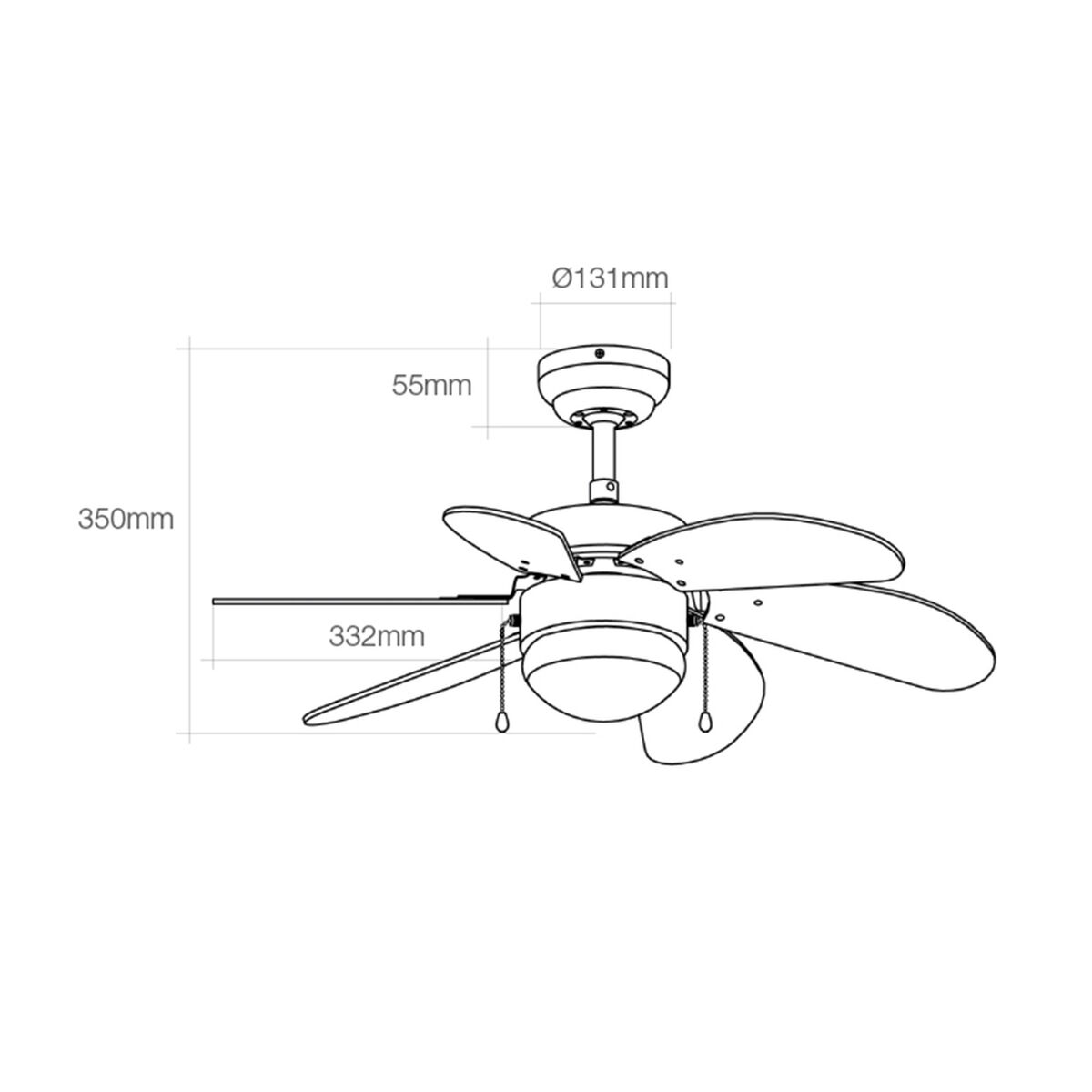Takfläkt med belysning EDM 33984 Aral Wengue ickel 50 W - 4