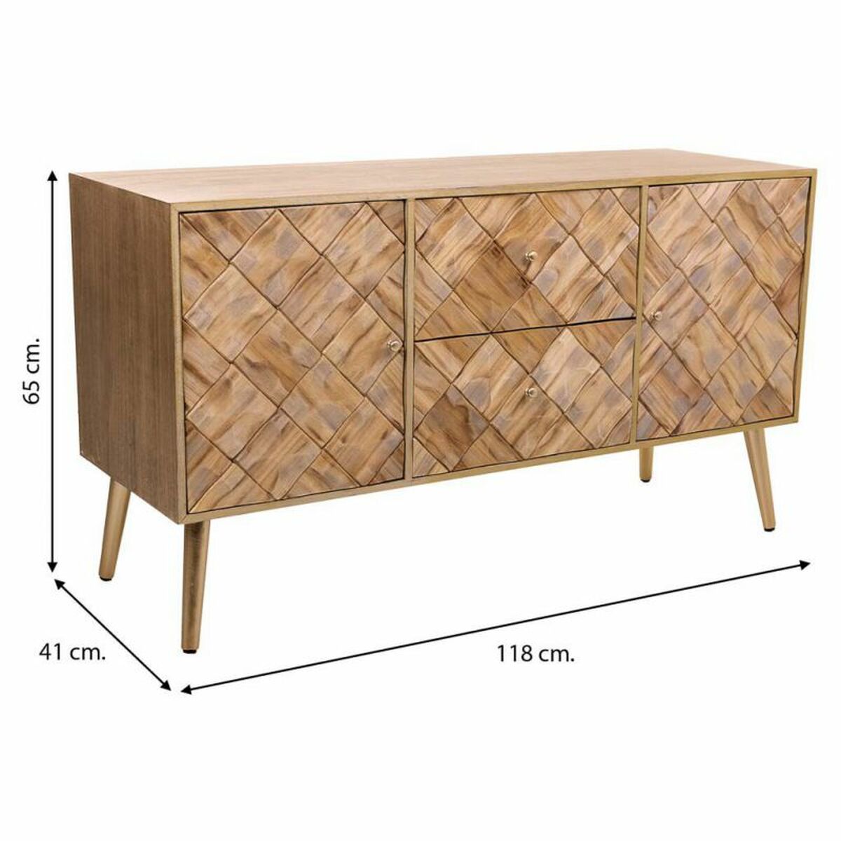 Kommod Alexandra House Living Brun Paulowniaträ 41 x 65 x 118 cm - 5