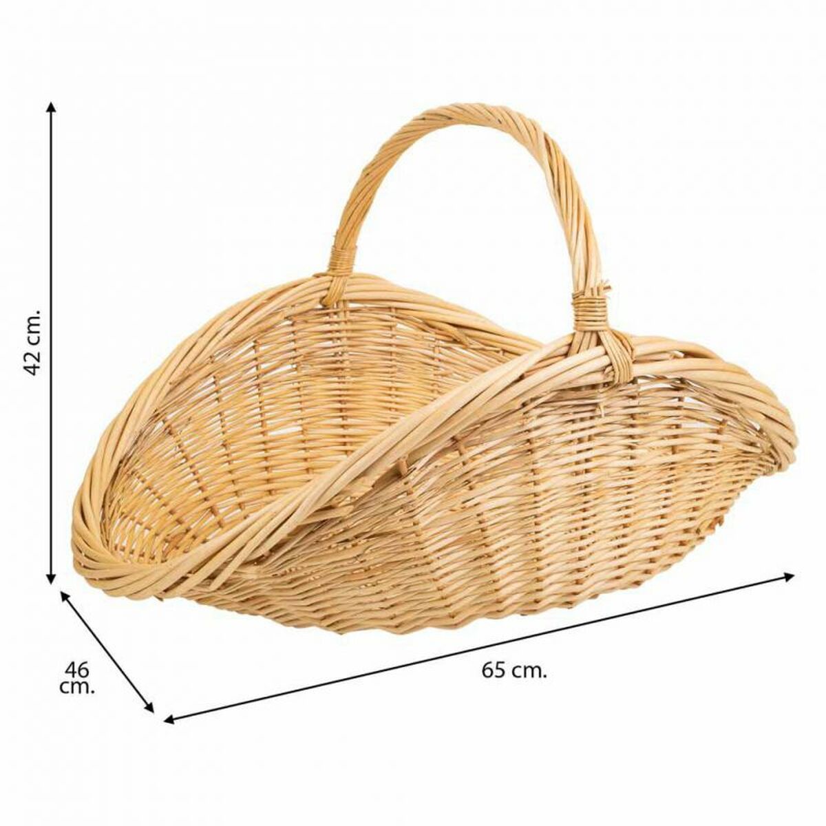 Korg för ved Alexandra House Living vide Pilträ 46 x 42 x 65 cm - 4