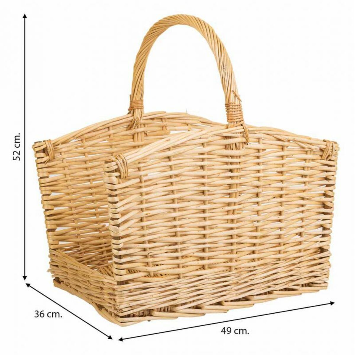 Korg för ved Alexandra House Living vide Pilträ 36 x 52 x 49 cm - 4