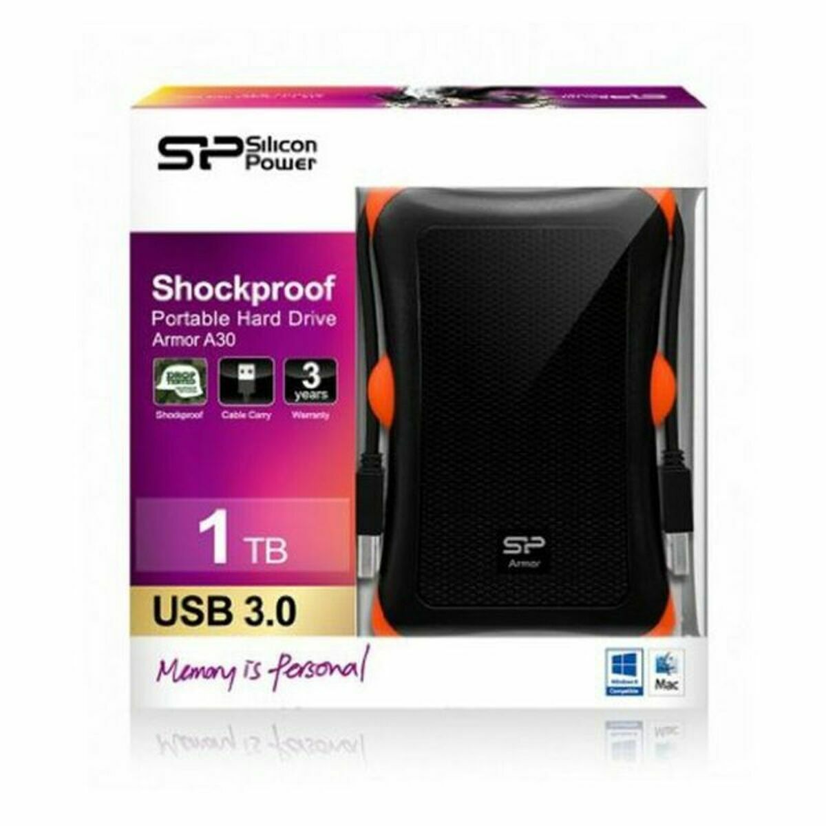 Extern Hårddisk Silicon Power Armor A30 1 TB 2.5" USB 3.1 1 TB - 3