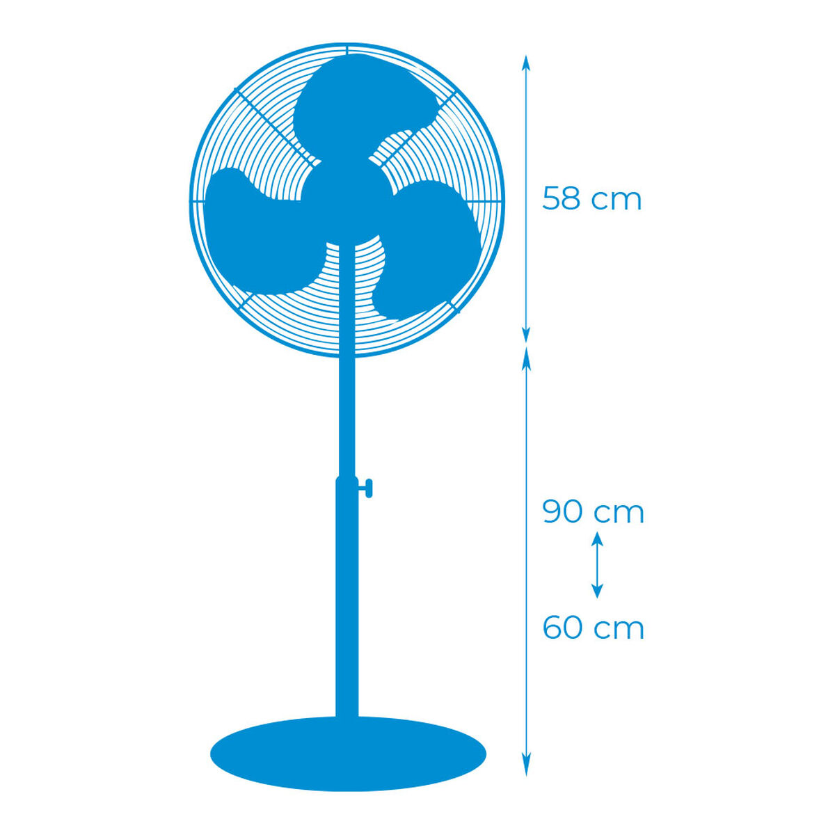 Stående Fläkt EDM 33528 Svart matt 80 W Ø 50 cm industriell - 2