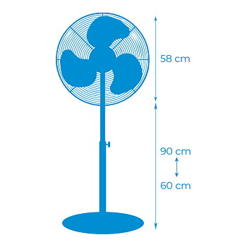 Stående Fläkt EDM 33528 Svart matt 80 W Ø 50 cm industriell