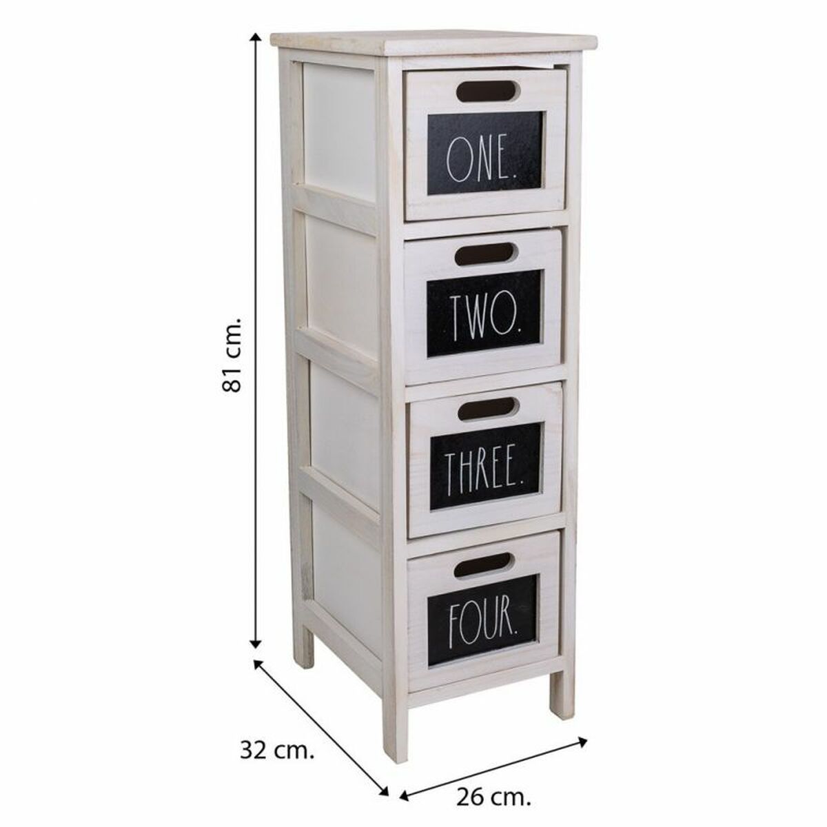 Byrå Alexandra House Living Vit Paulowniaträ 32 x 81 x 26 cm - 7