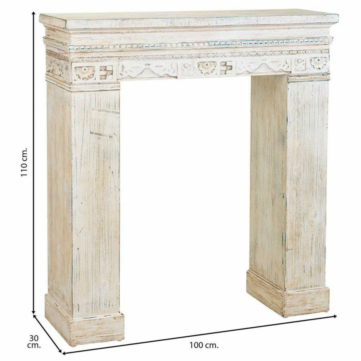 Öppen spis Alexandra House Living Vit Granträ Trä MDF 30 x 110 x 100 cm - 4