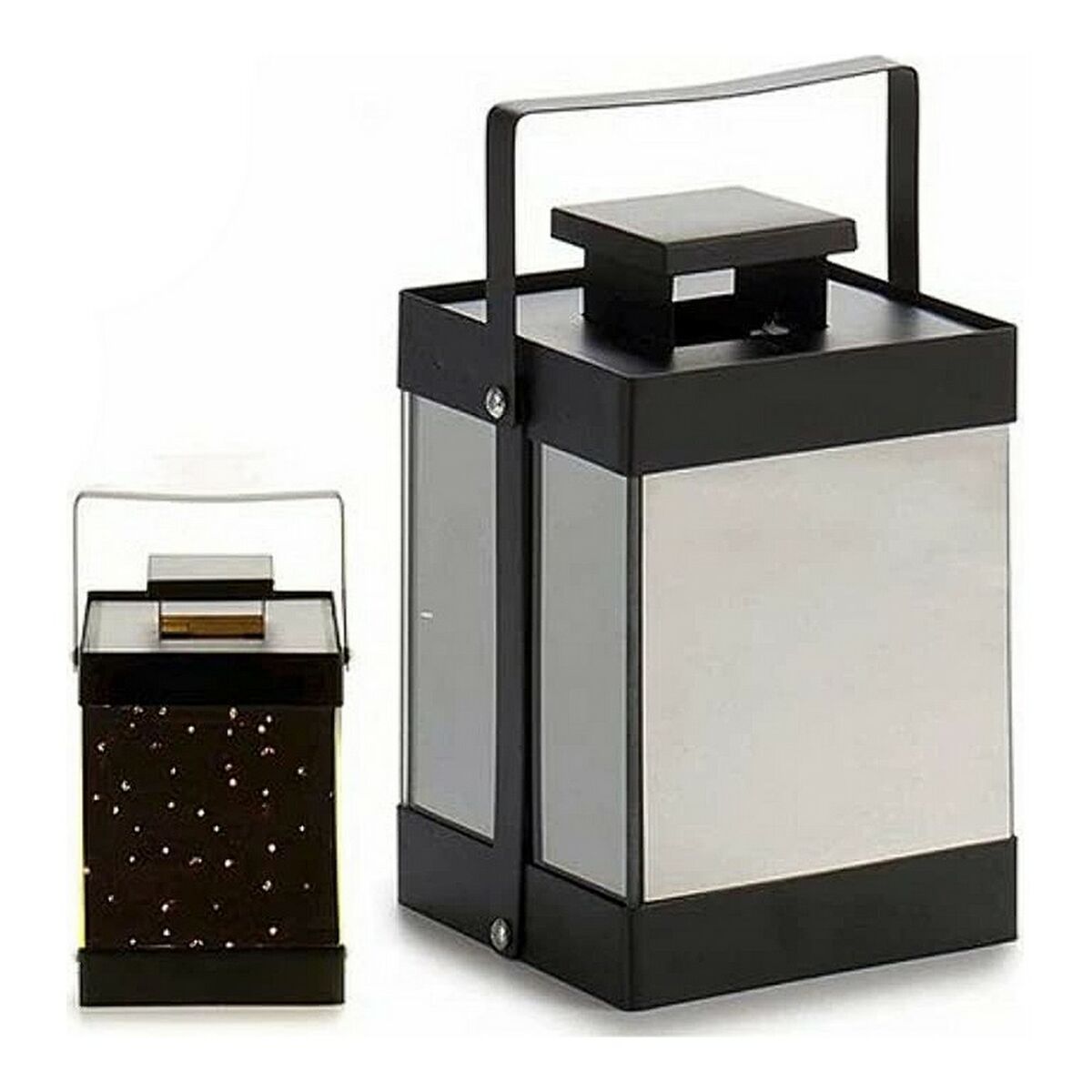 LED-lykta Gift Decor Svart Speglar 12,5 x 18,5 x 12,5 cm Metall - 2