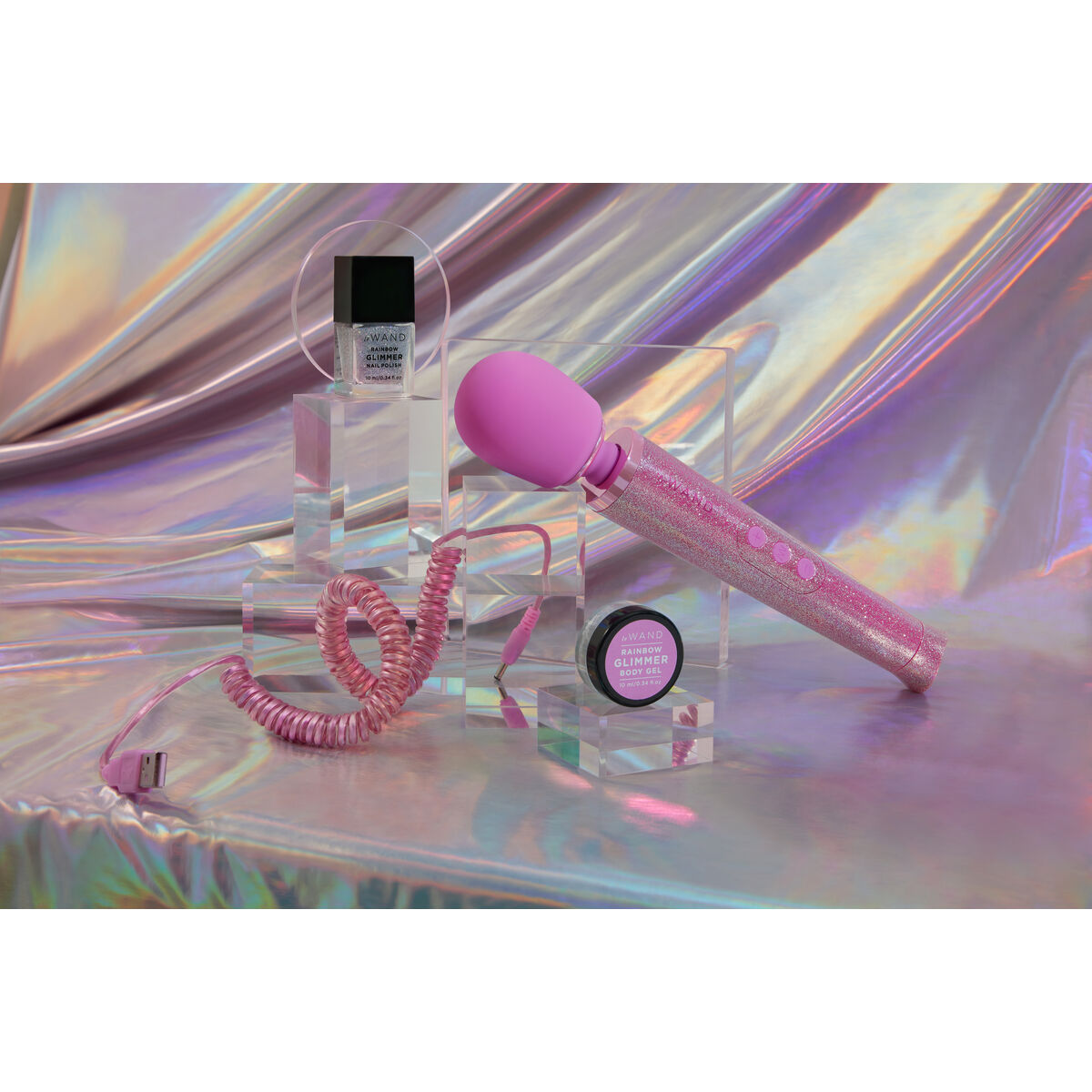 Vibrator Le Wand All That Glimmers Set Rosa - 5