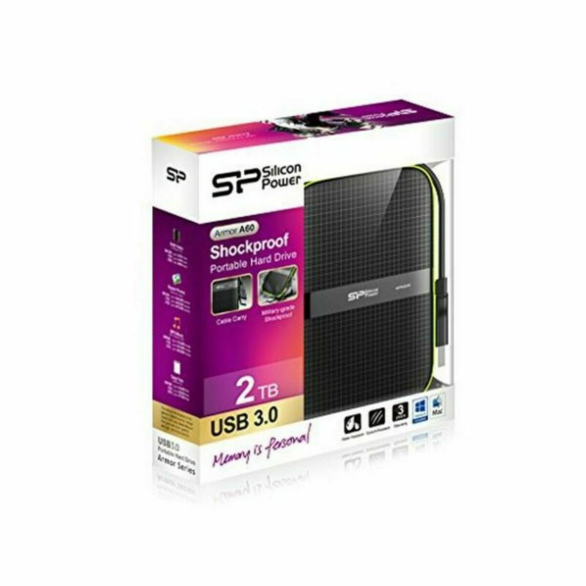 Extern Hårddisk Silicon Power Armor A60 2.5" USB 3.0 2 TB Anti-shock 2 TB - 2