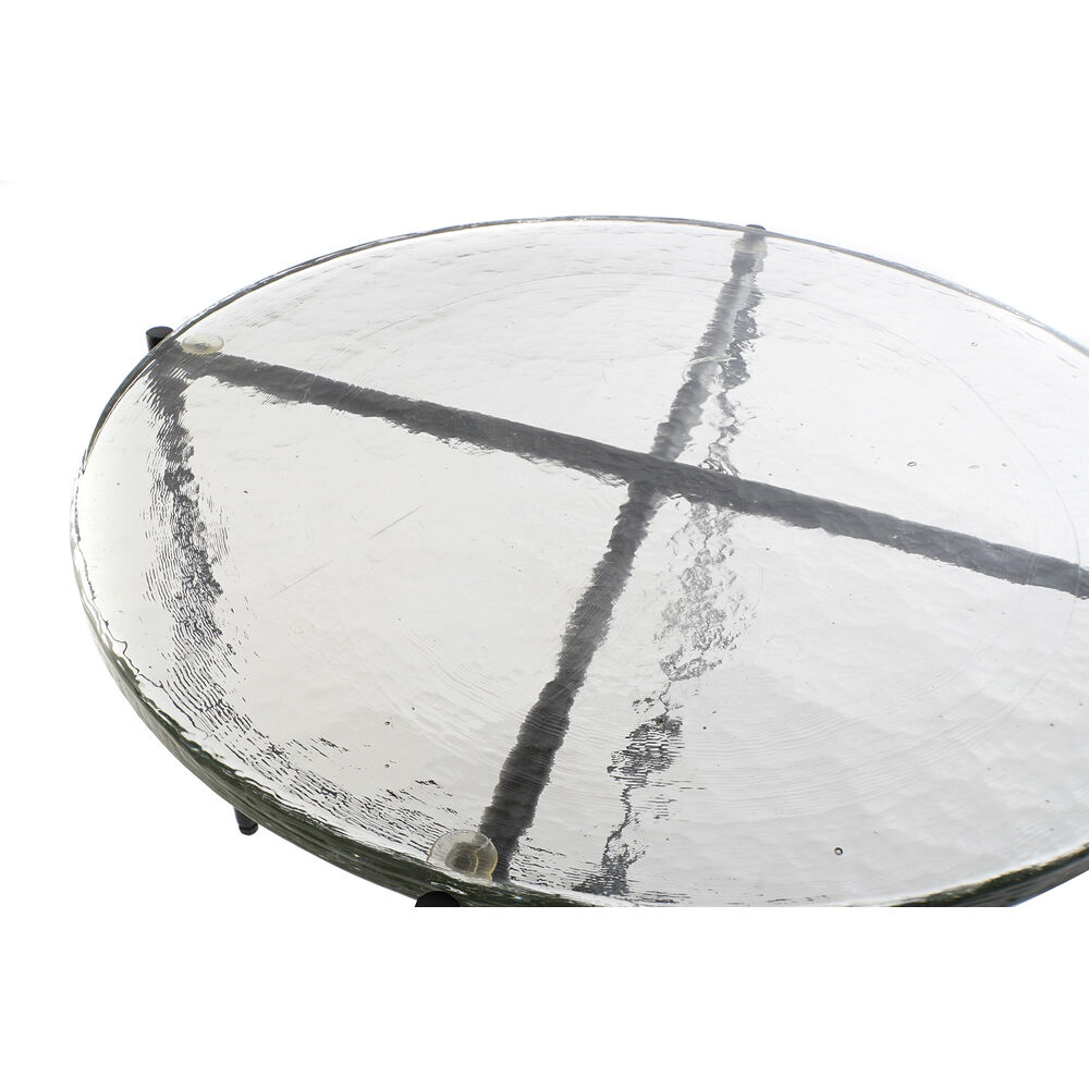 Sidobord DKD Home Decor Glas Svart Metall Modern (50 x 50 x 42 cm) - 2