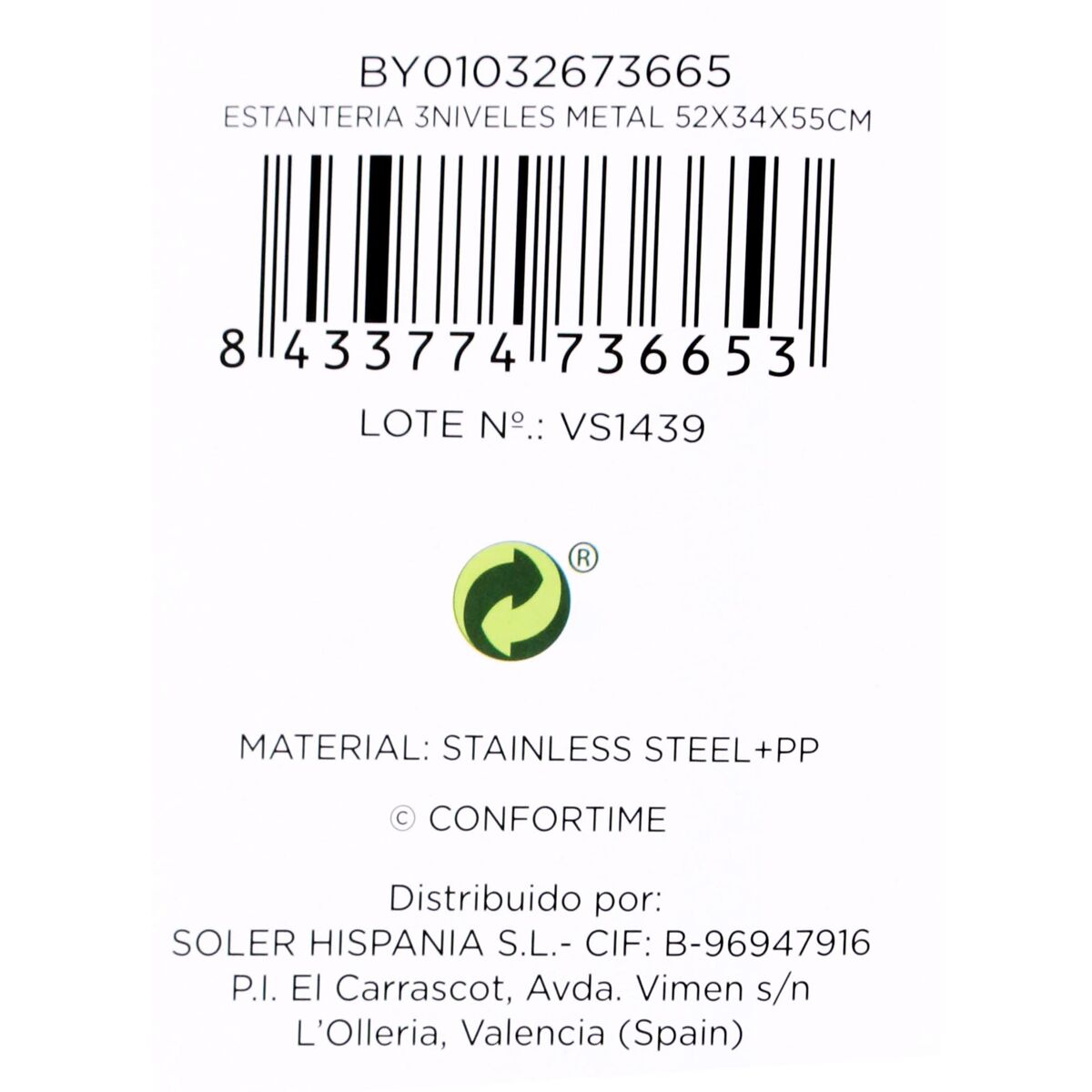 Bokhylla Confortime Metall 52 x 34 x 55 cm (2 antal) - 7