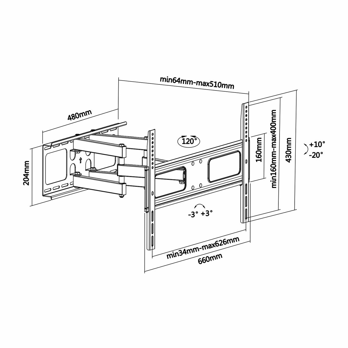 TV-fäste Aisens WT70TSLE-027 70" 37" 50 kg - 5