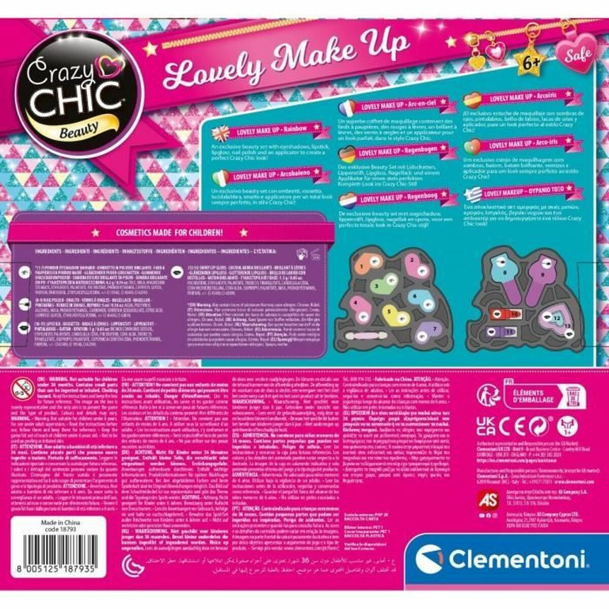 Sminkset för barn Clementoni Crazy Chic Beauty Lovely Make up Multicolour - 5