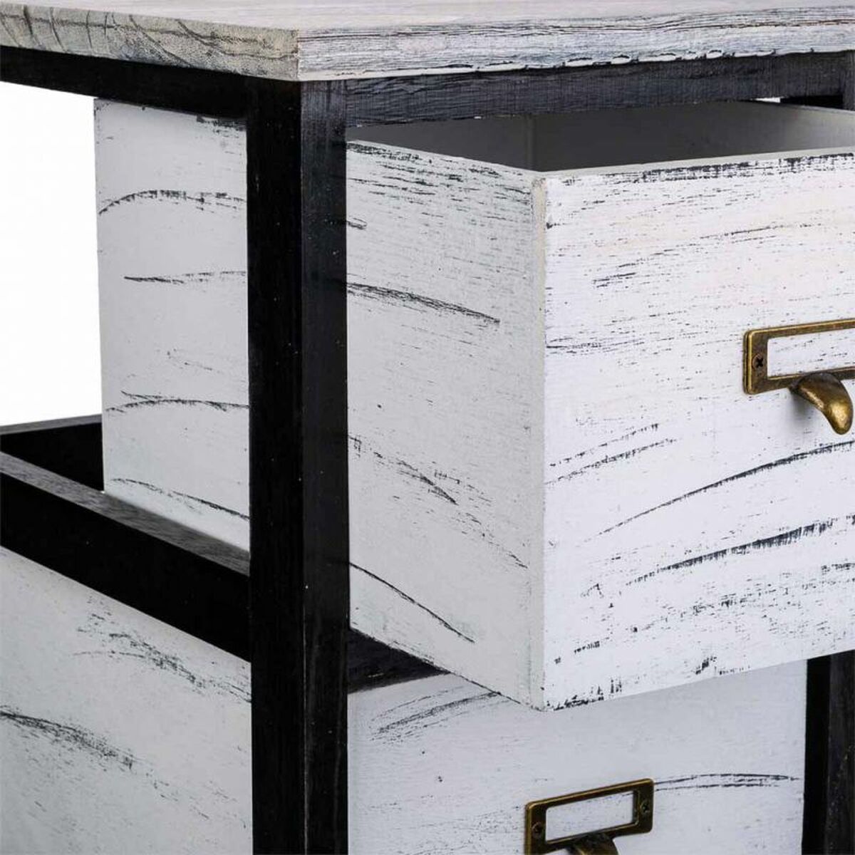 Byrå Alexandra House Living Vit Svart Paulowniaträ 32 x 81 x 26 cm - 5