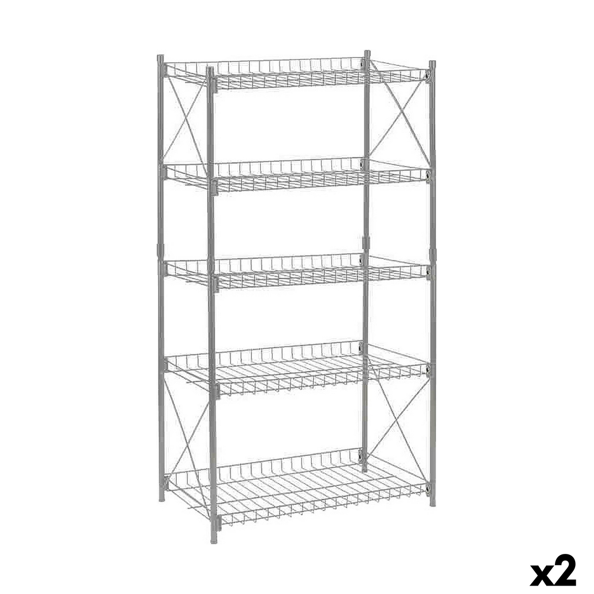 Bokhylla Confortime Metall 52 x 34 x 110 cm (2 antal) - 3