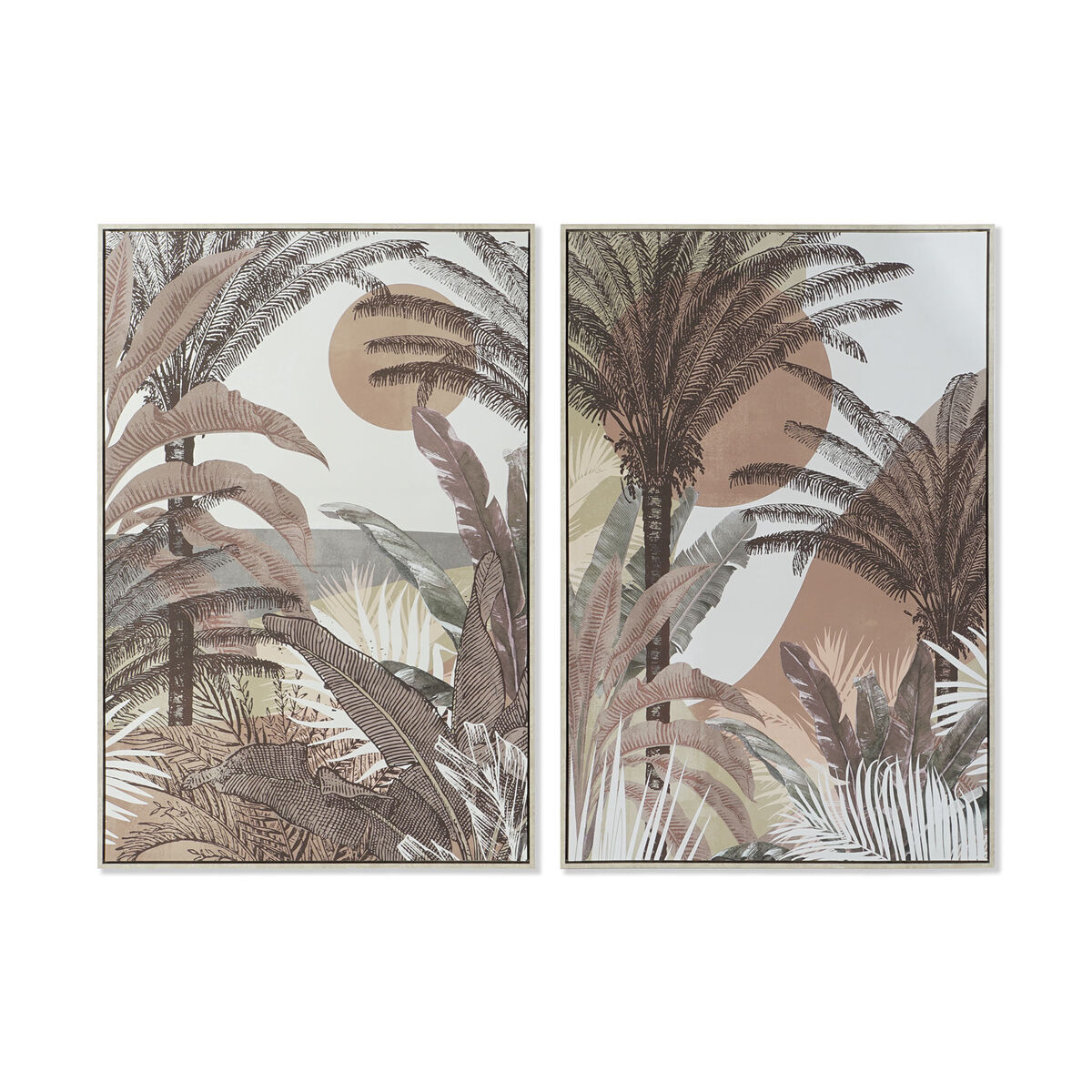 Tavla DKD Home Decor 84 x 4,5 x 123 cm Palmer Kolonial (2 antal)