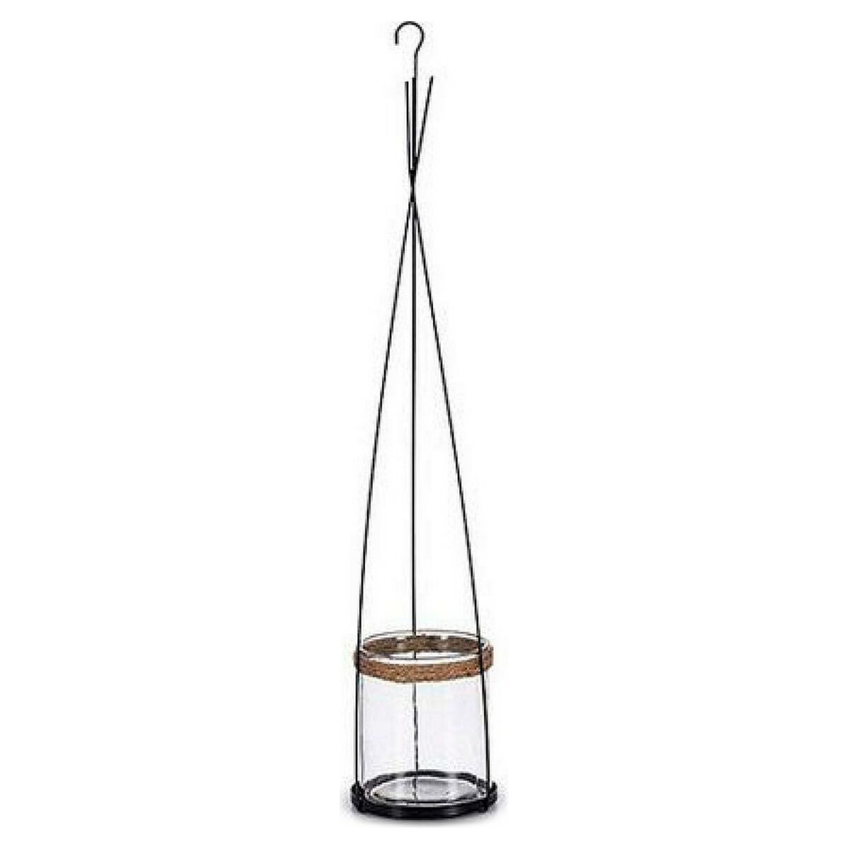 Ljusstakar Ibergarden Svart Transparent Metall Glas 15,5 x 85,5 x 15,5 cm