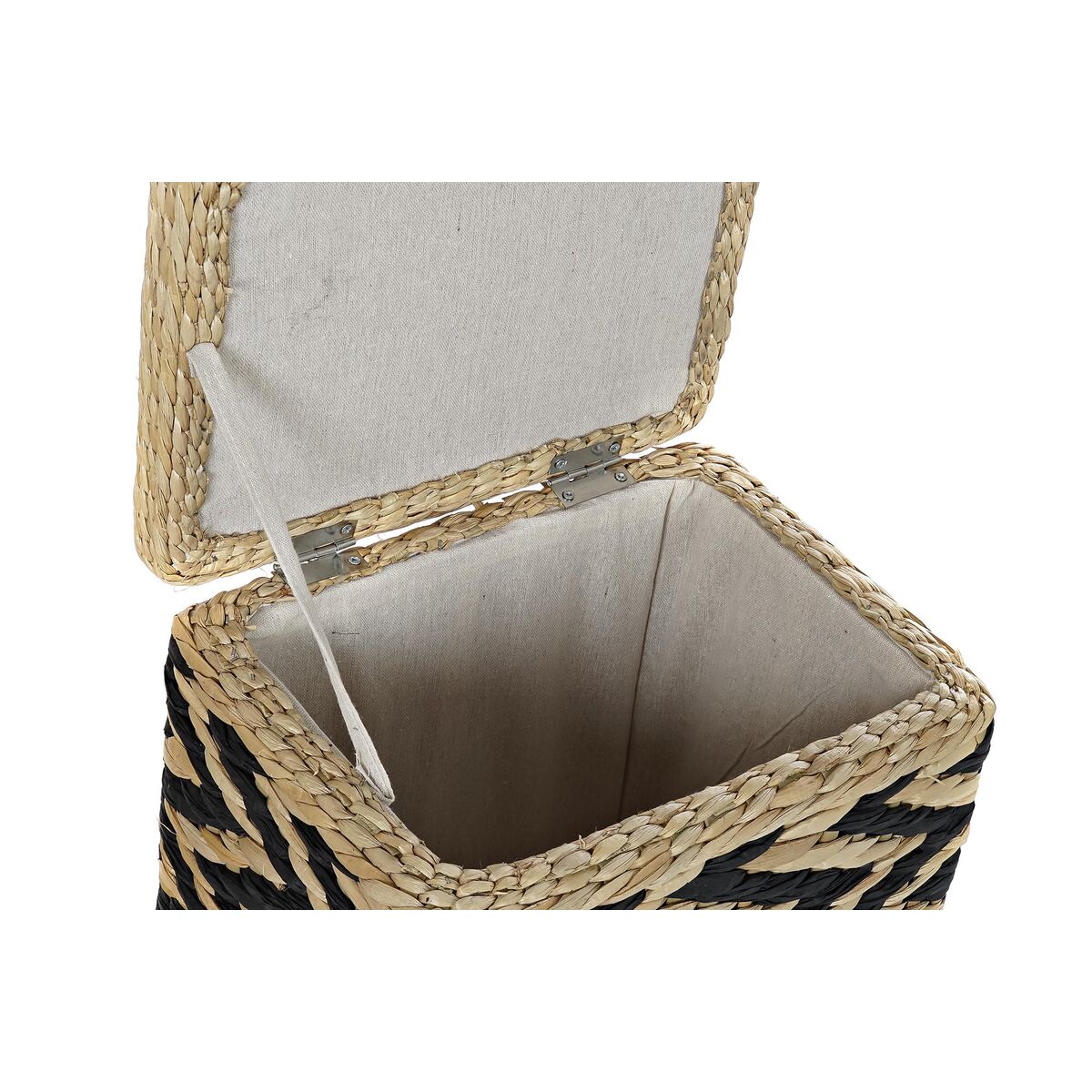 Tvättkorg DKD Home Decor Naturell Svart Polyester Kolonial Fibrer (43 x 32 x 50,5 cm) - 7