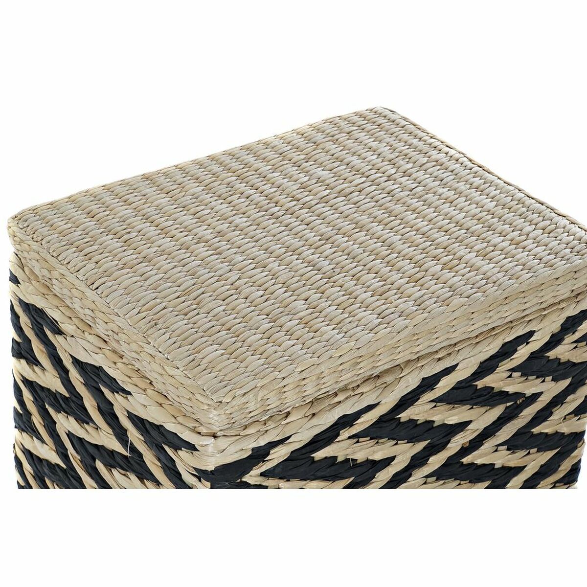 Tvättkorg DKD Home Decor Naturell Svart Polyester Kolonial Fibrer (43 x 32 x 50,5 cm) - 6