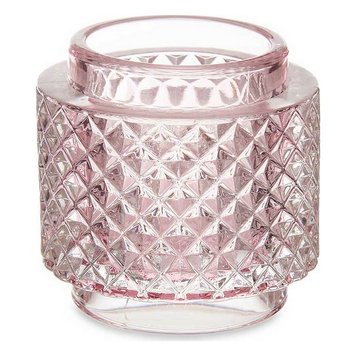 Ljusstakar Gift Decor Rosa Glas 9 x 8,8 x 9 cm