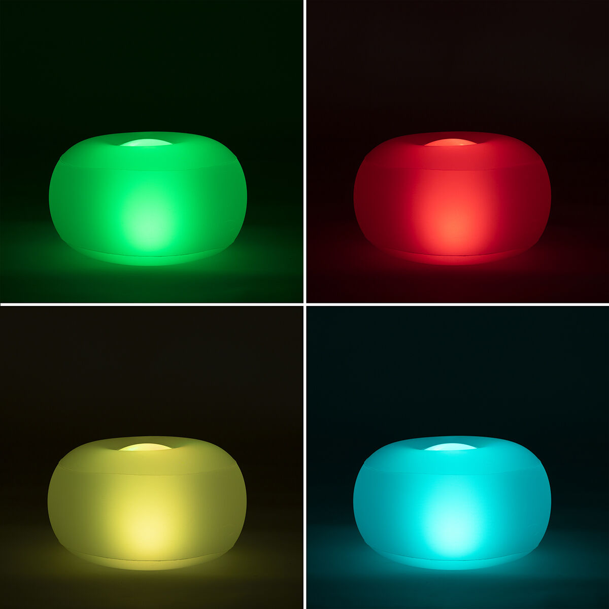 Uppblåsbar stol med flerfärgad LED och fjärrkontroll Pulight InnovaGoods - 36