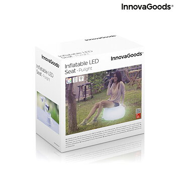 Uppblåsbar stol med flerfärgad LED och fjärrkontroll Pulight InnovaGoods