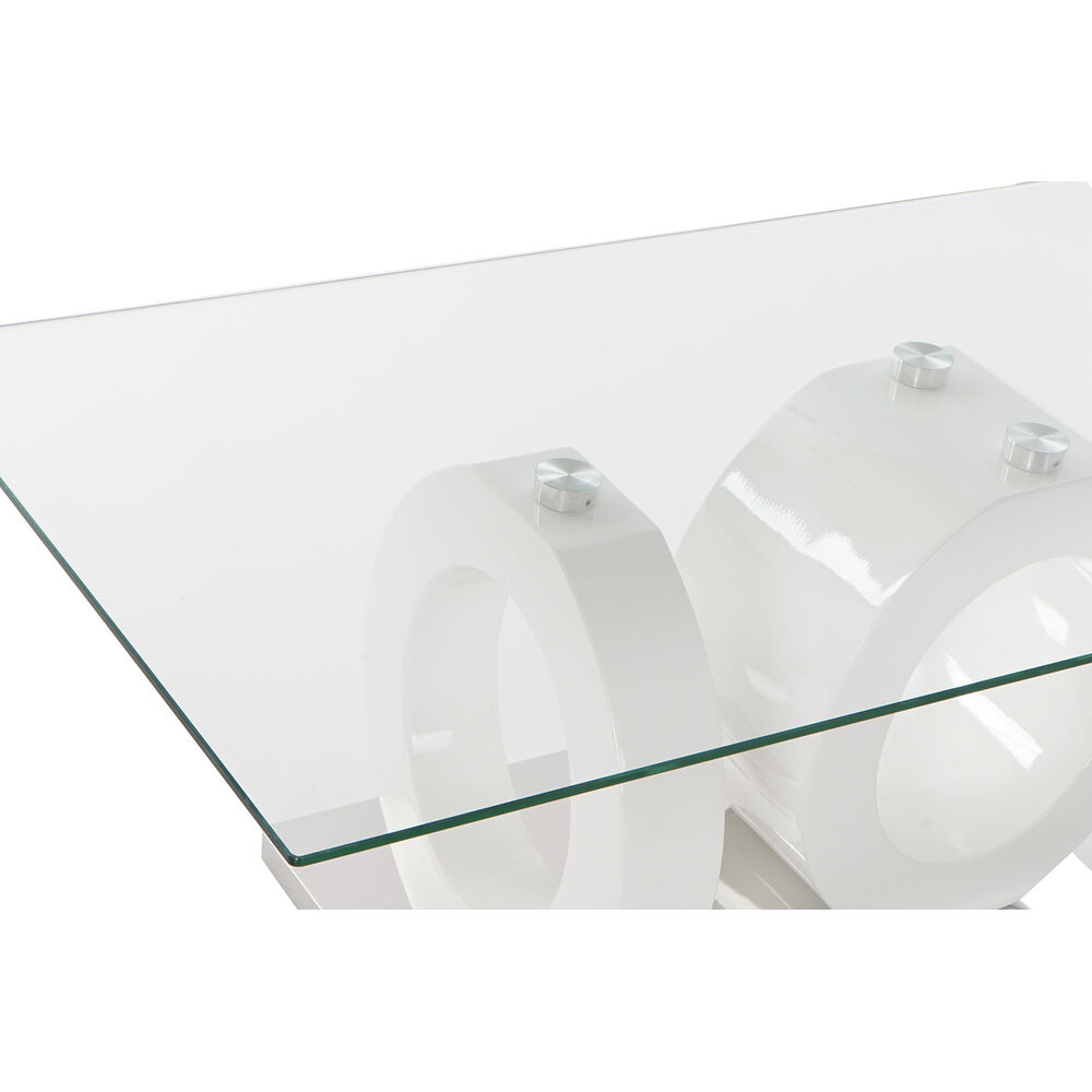 Soffbord DKD Home Decor Vit Transparent Trä Glas Trä MDF 110 x 60 x 45 cm - 2
