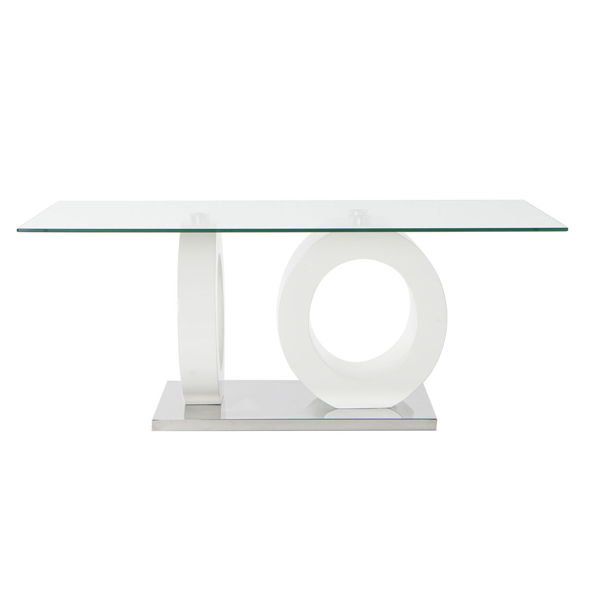 Soffbord DKD Home Decor Vit Transparent Trä Glas Trä MDF 110 x 60 x 45 cm - 3
