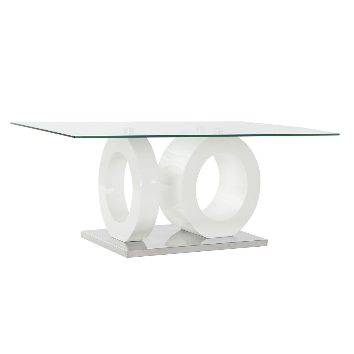 Soffbord DKD Home Decor Vit Transparent Trä Glas Trä MDF 110 x 60 x 45 cm - 10