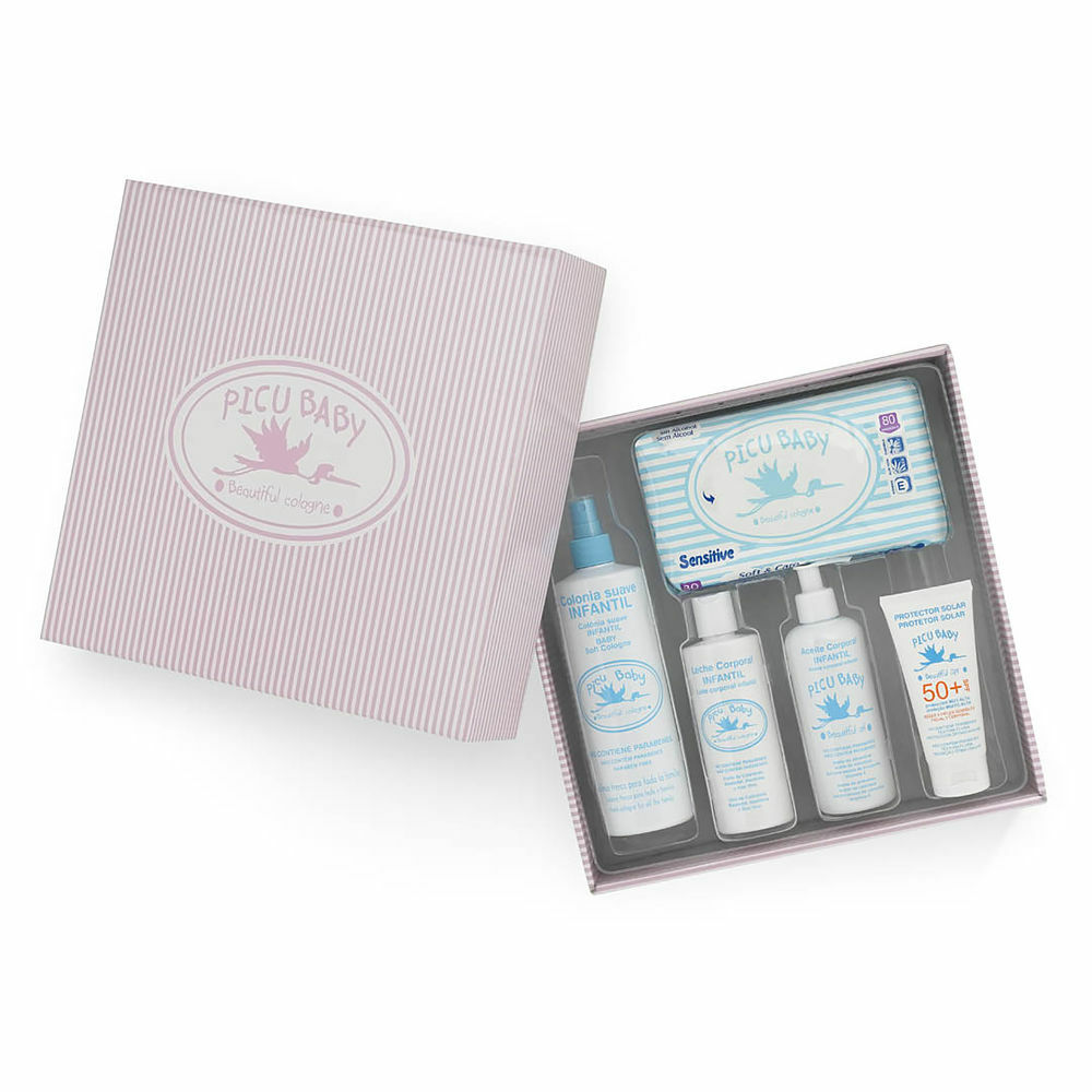 Baby-kit Picu Baby Infantil Caja Rayas Rosa New Rosa 5 Delar