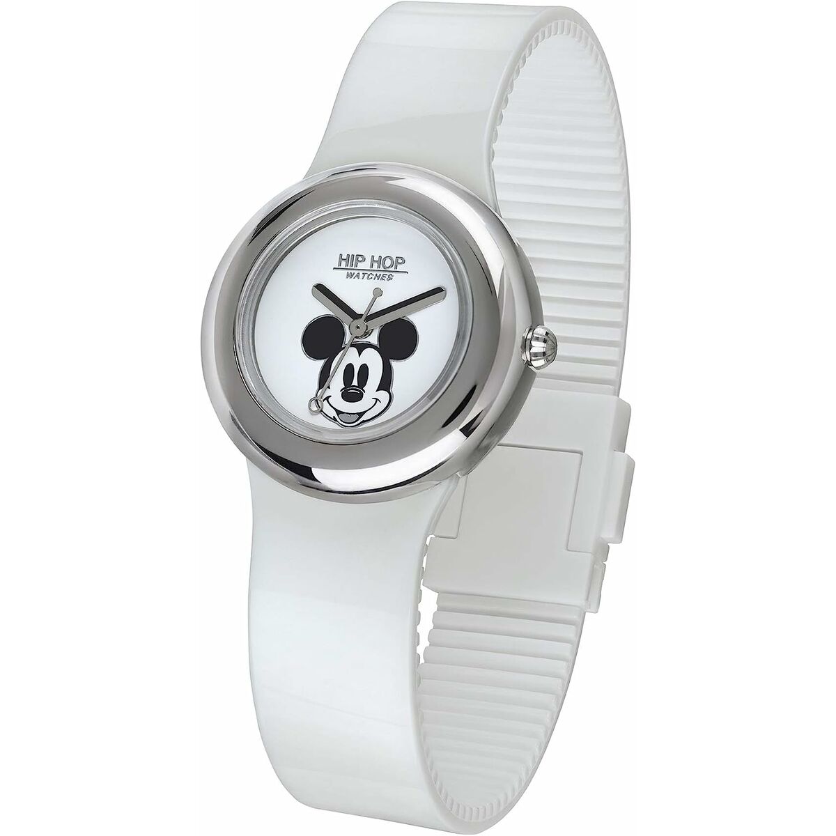 Unisexklocka Hip Hop MICKEY METAL WHITE Vit (Ø 32 mm)