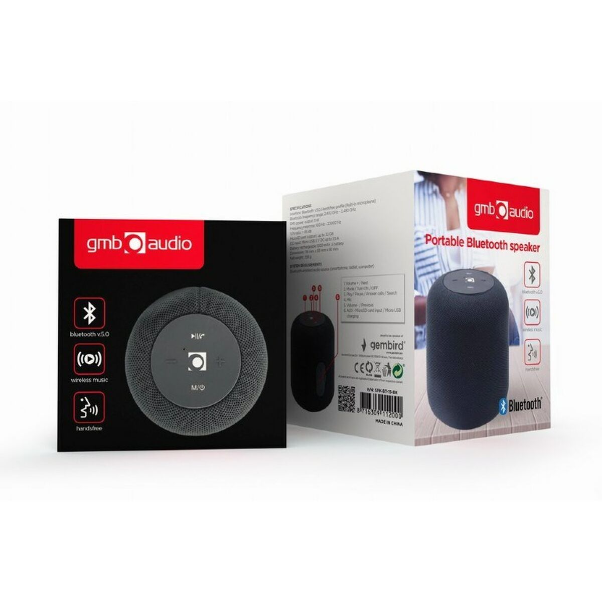 Bärbar Bluetooth Högtalare GEMBIRD Svart 5 W (Renoverade B) - 3