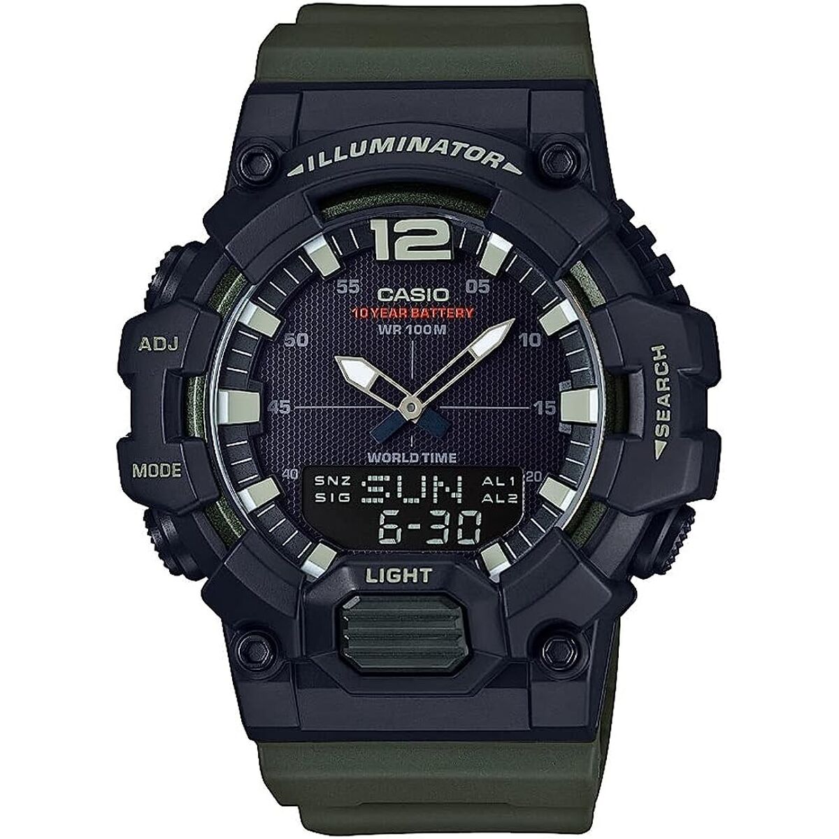 Herrklocka Casio ILLUMINATOR BLACK - ARMY GREEN (Ø 48 mm)