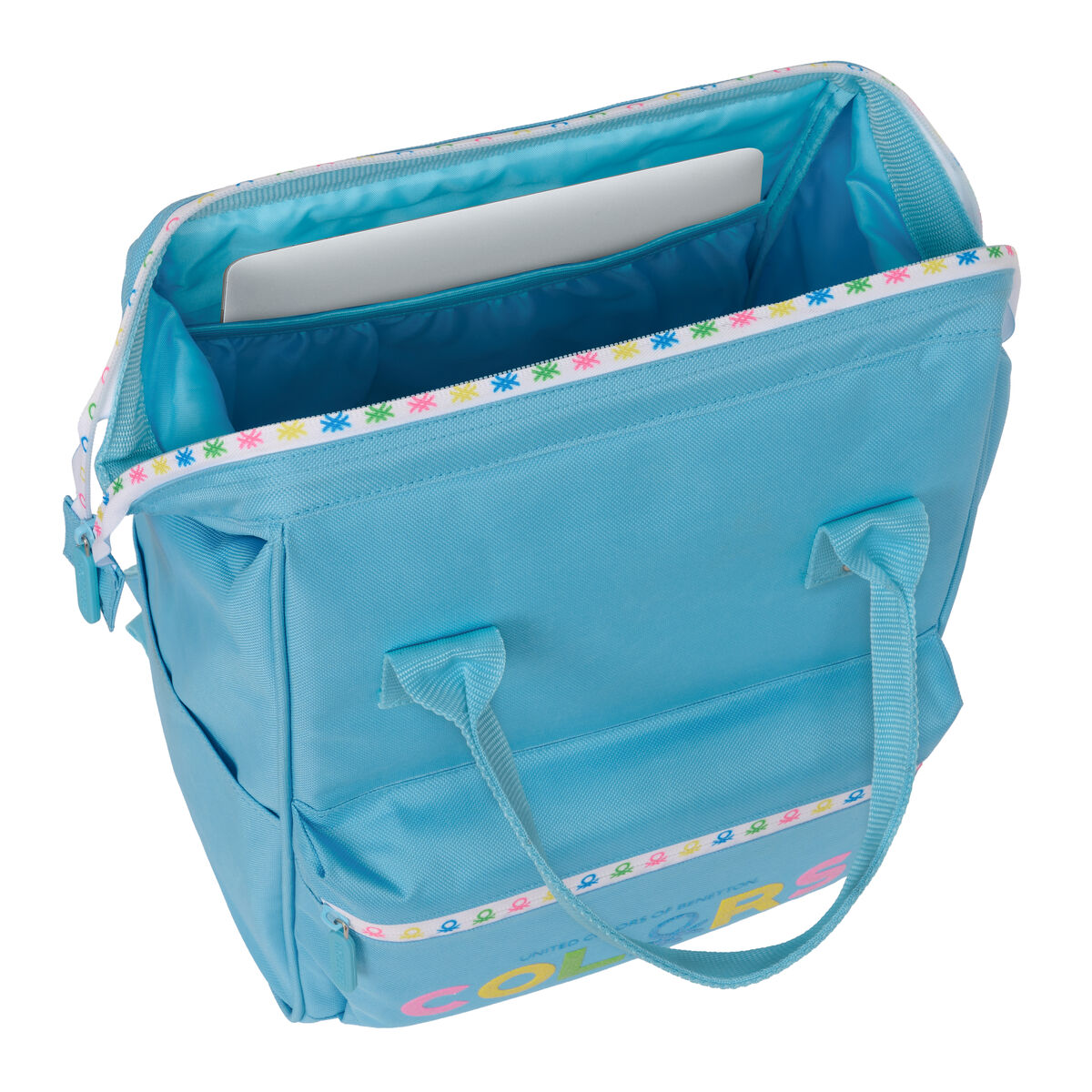 Laptopryggsäck Benetton Spring Himmelsblå 27 x 40 x 19 cm - 4