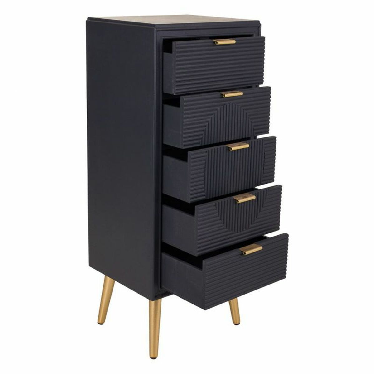 Kommod Alexandra House Living Gyllene Mörkgrå Trä MDF 36 x 100 x 42 cm - 4