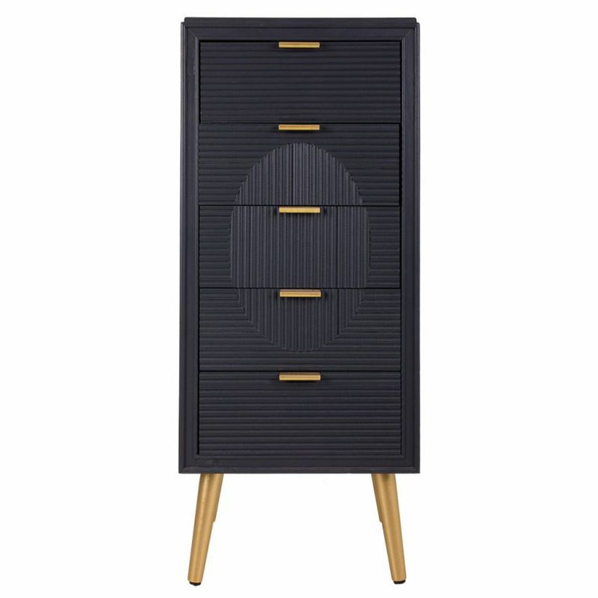 Kommod Alexandra House Living Gyllene Mörkgrå Trä MDF 36 x 100 x 42 cm - 3