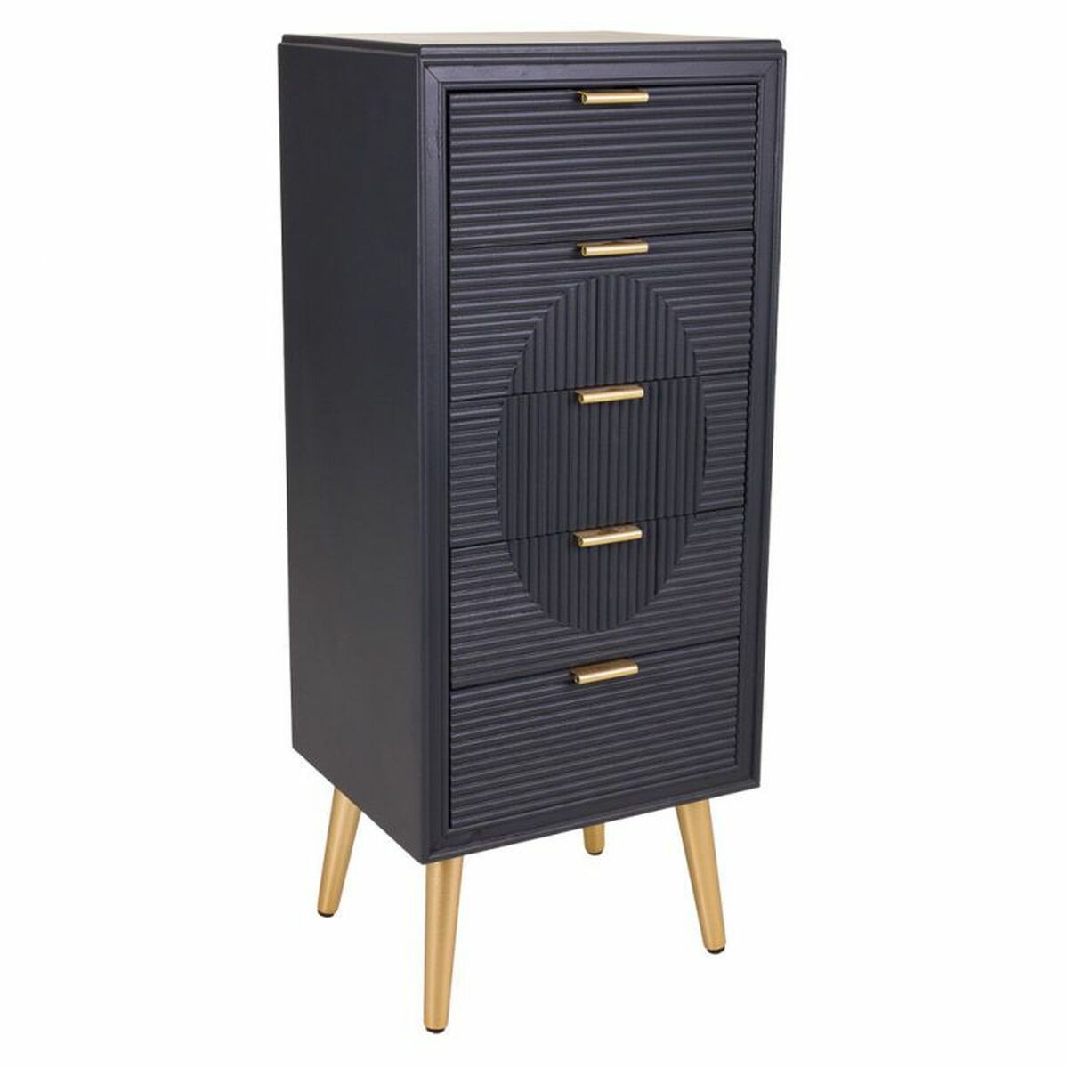 Kommod Alexandra House Living Gyllene Mörkgrå Trä MDF 36 x 100 x 42 cm