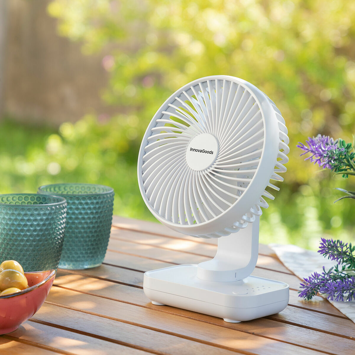 Laddningsbar Skrivbordsfläkt Fanrec InnovaGoods Ø5,4'' 3600 mAh / 13,3 W - 6