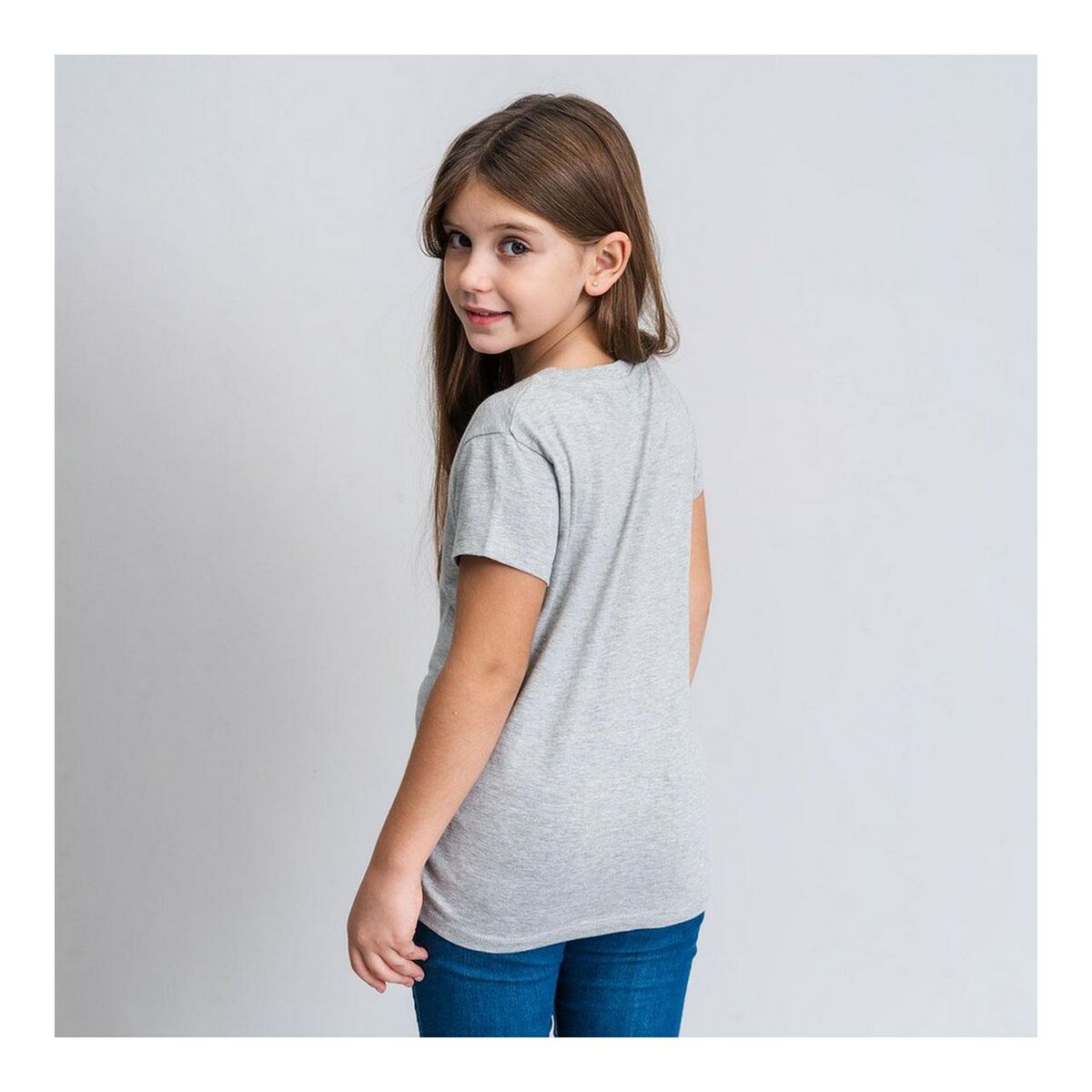 Barn T-shirt med kortärm Minnie Mouse Grå - 4