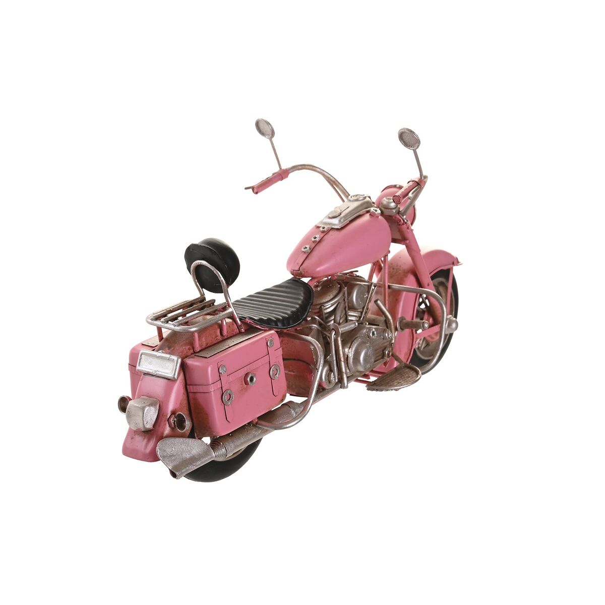 Prydnadsfigur DKD Home Decor 28 x 10 x 16 cm Rosa Motorcykel Grön Gul Vintage (3 Delar) - 2