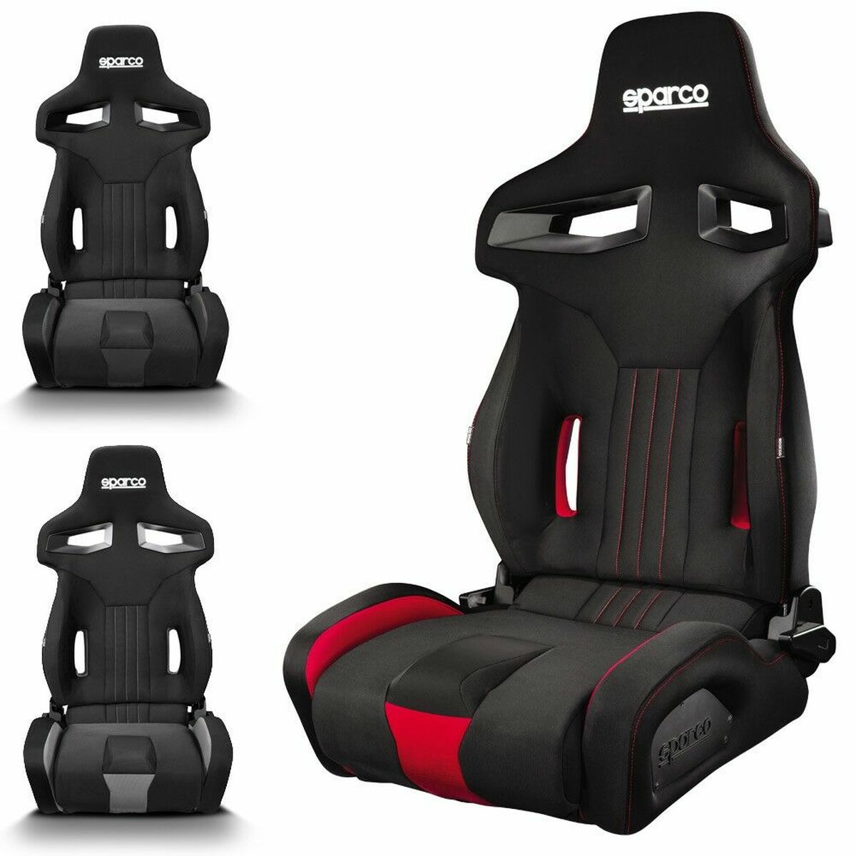 Racing-säte Sparco 009011NRRS Bil Svart Röd - 4