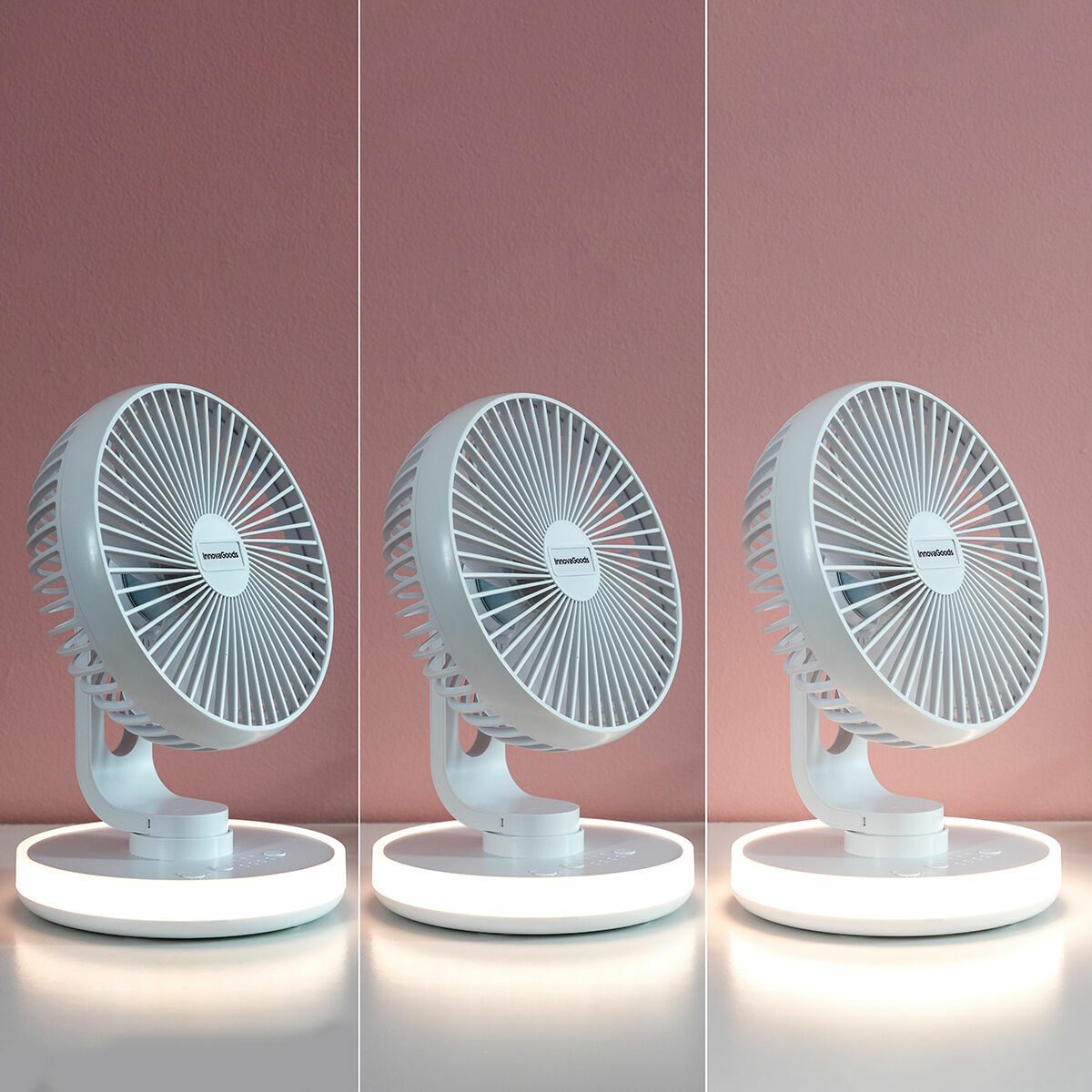 Laddningsbar Skrivbordsfläkt med LED FanLed InnovaGoods Ø6,6'' 4000 mAh - 11