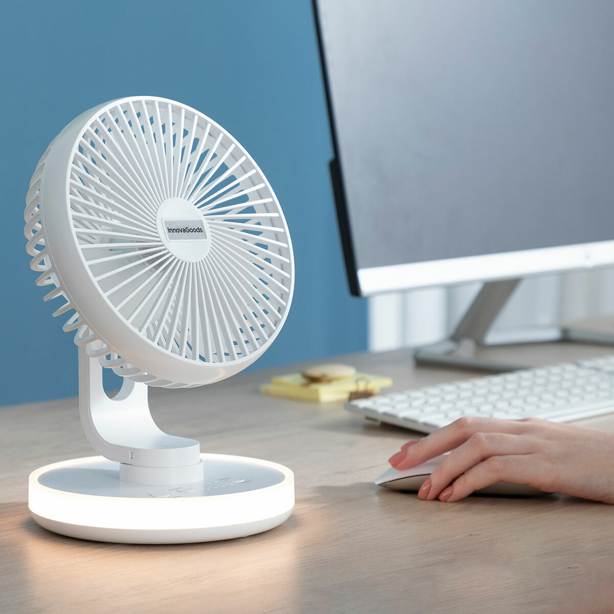 Laddningsbar Skrivbordsfläkt med LED FanLed InnovaGoods Ø6,6'' 4000 mAh - 10