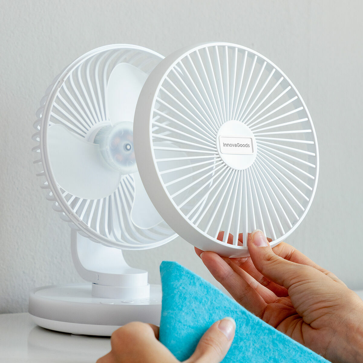 Laddningsbar Skrivbordsfläkt med LED FanLed InnovaGoods Ø6,6'' 4000 mAh - 7