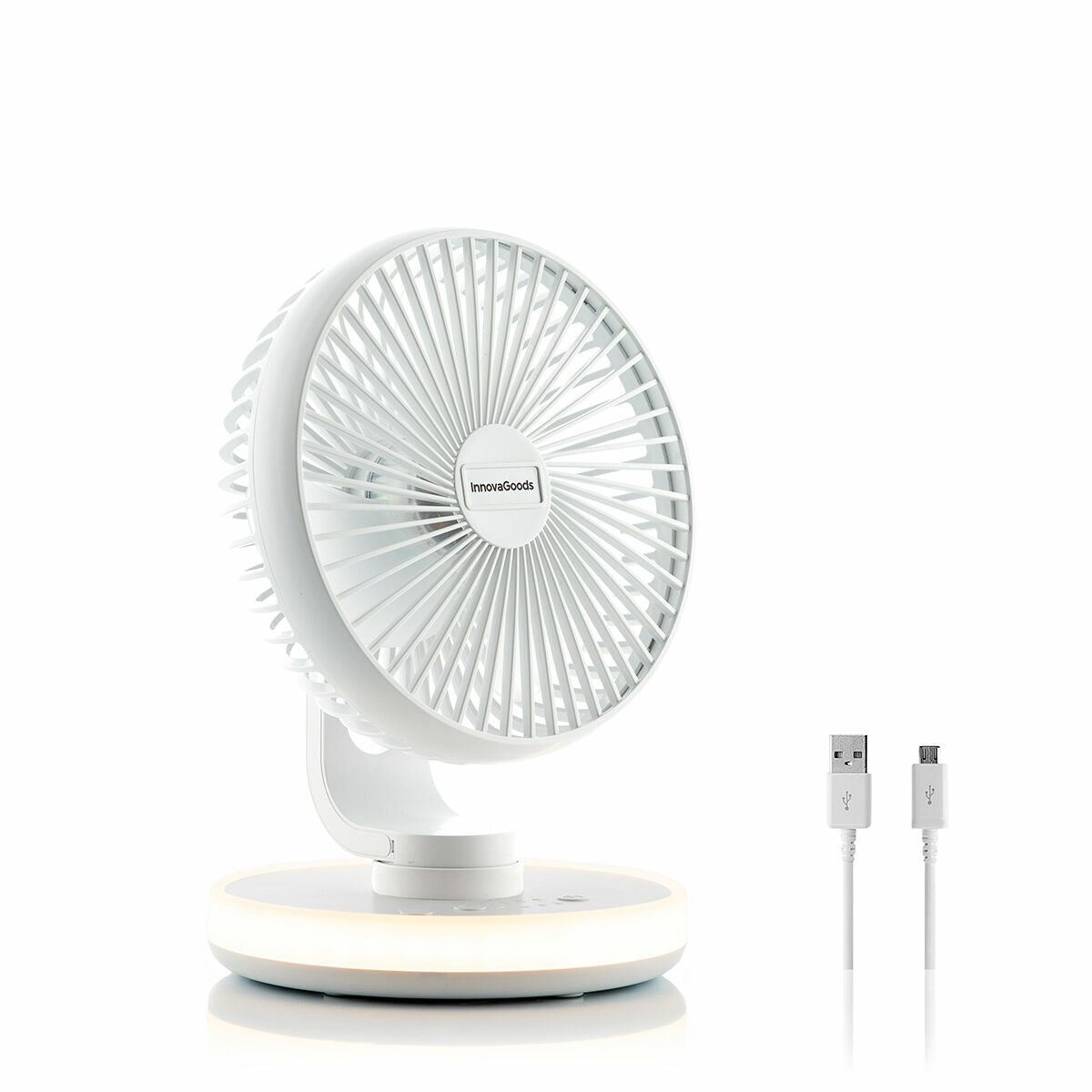 Laddningsbar Skrivbordsfläkt med LED FanLed InnovaGoods Ø6,6'' 4000 mAh - 5