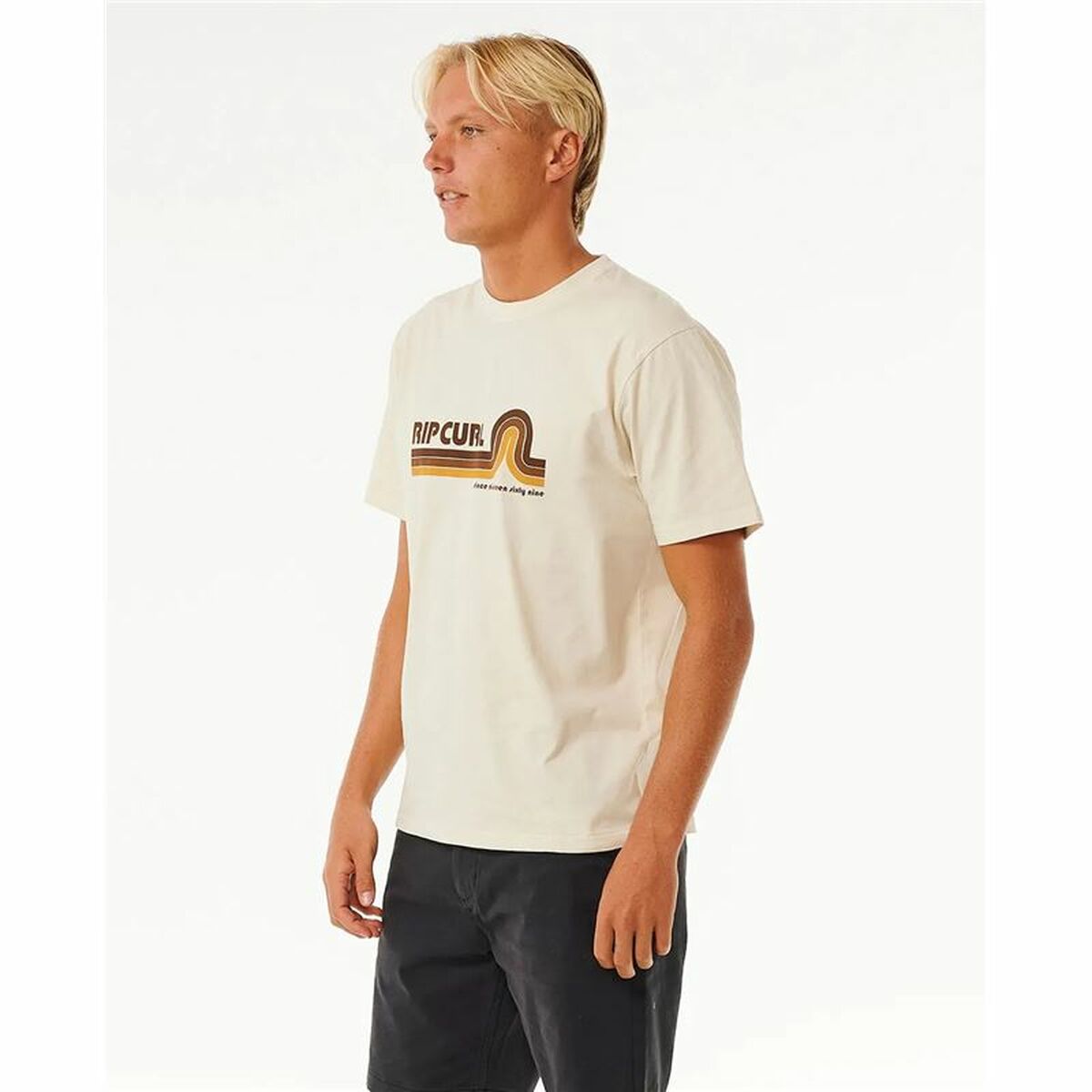 T-shirt med kortärm Herr Rip Curl Surf Revival Mumma Varmvit - 4