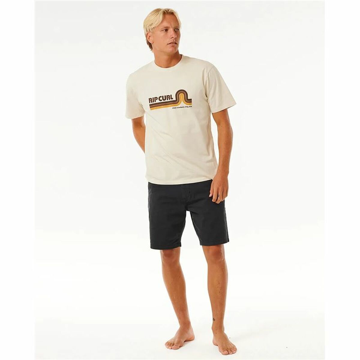 T-shirt med kortärm Herr Rip Curl Surf Revival Mumma Varmvit - 2