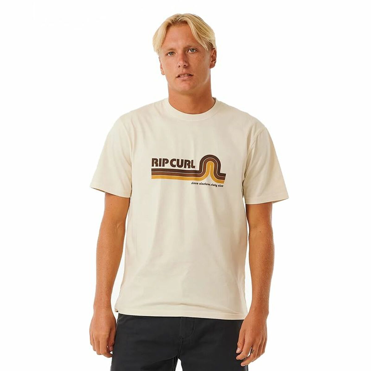 T-shirt med kortärm Herr Rip Curl Surf Revival Mumma Varmvit