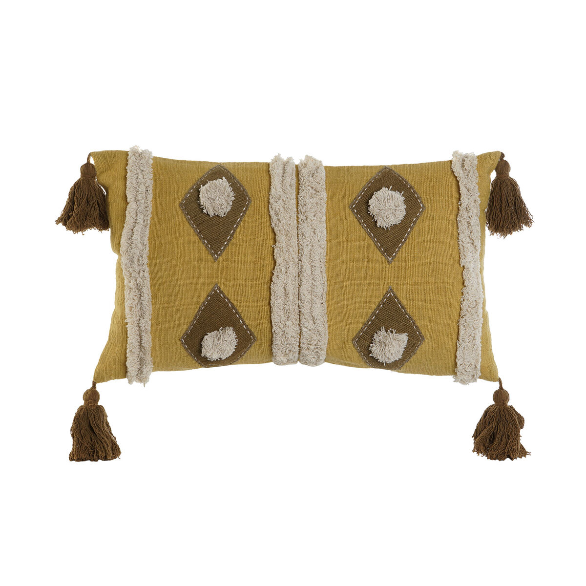 Kudde Home ESPRIT Brun Beige Senap 50 x 15 x 30 cm