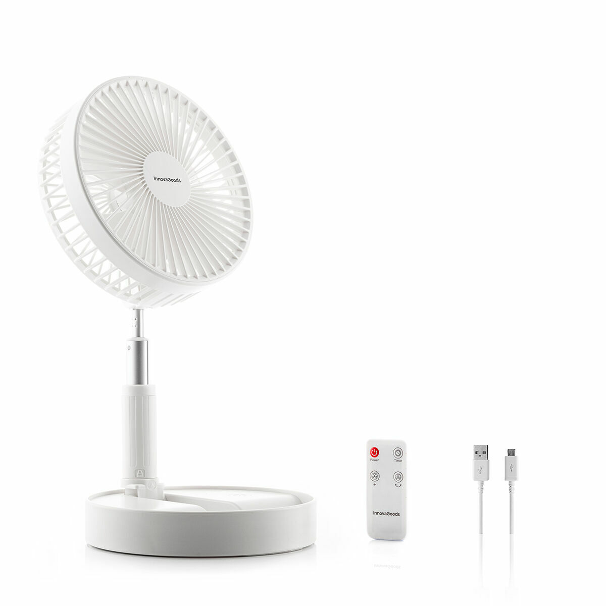 Hopfällbar Laddningsbar Fläkt 3-i-1 Fandle InnovaGoods Ø7,7'' 7200 mAh - 3